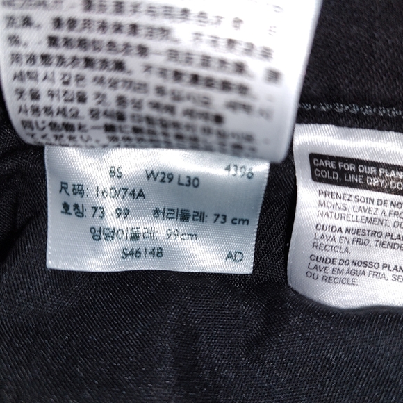 Levi's 505 Straight Leg Black With Embroidery Men's Size 29 X 30 - Picture 5 of 6